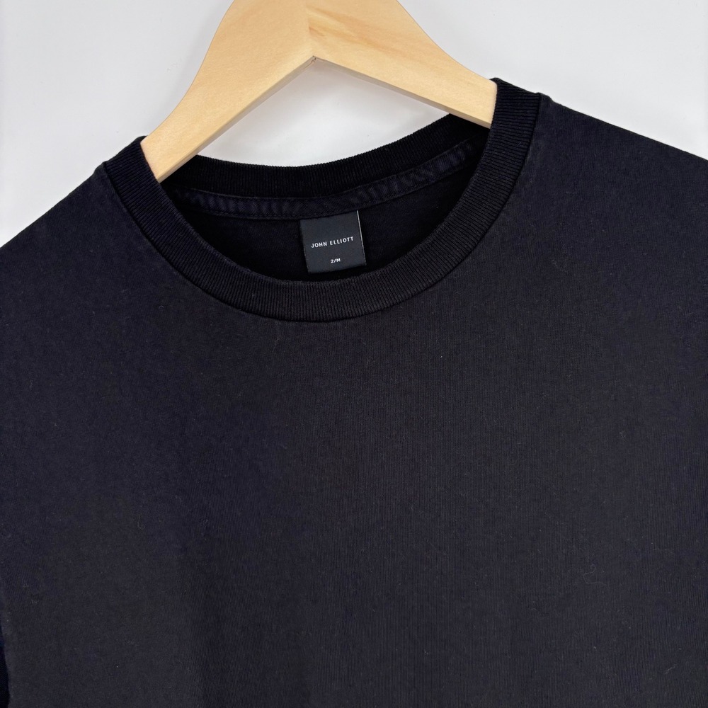 John Elliott‎ T-Shirt Mens M (Sz 2) Black Short Sleeve Crewneck Cotton Essential